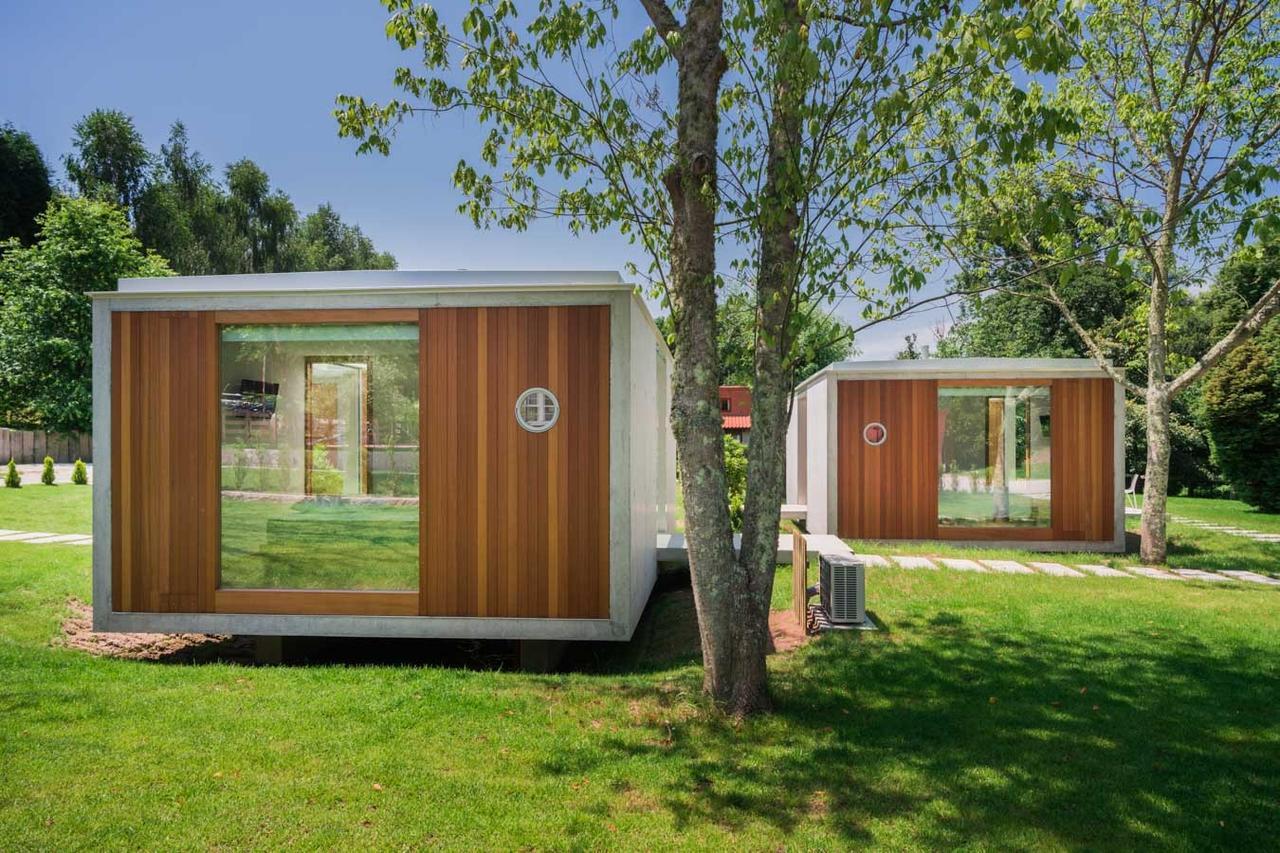 Bungalow Camping Los Manzanos Santa Cruz de Oleiros Esterno foto